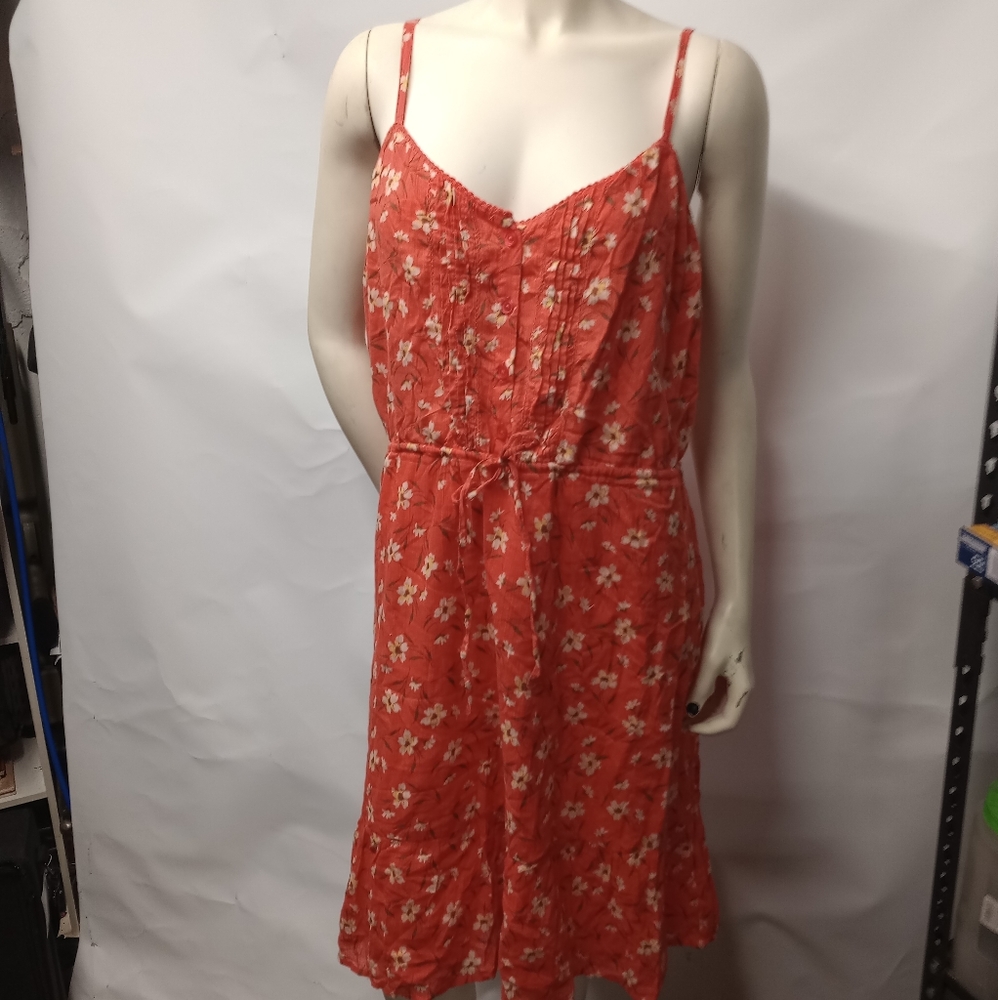 Sleeveless orange flower dress